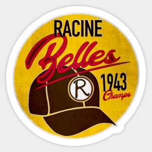 Racine Belles • AAGPBL Hat • Racine, Wisconsin Sticker